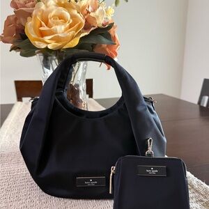 Kate Spade Black Nylon Bag and Wallet Set